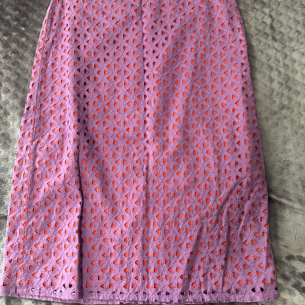 Boden Purple and Orange Midi Skirt
